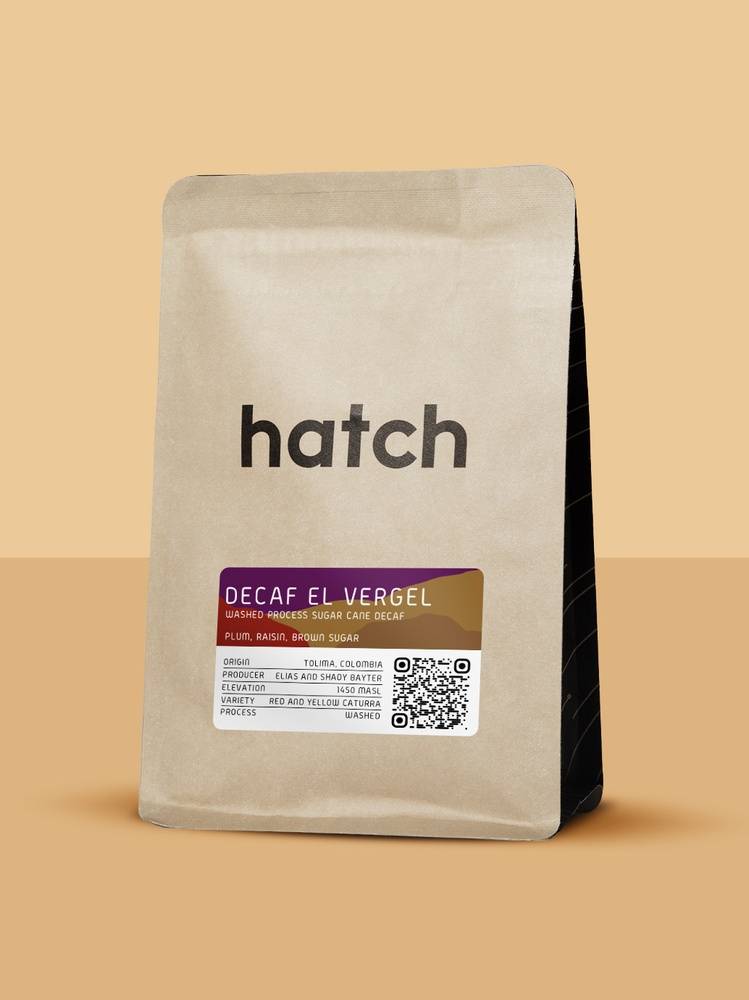 HATCH - Decaf - Decaf El Vergel | Colombia - Washed EA Decaf - Red and Yellow Caturra