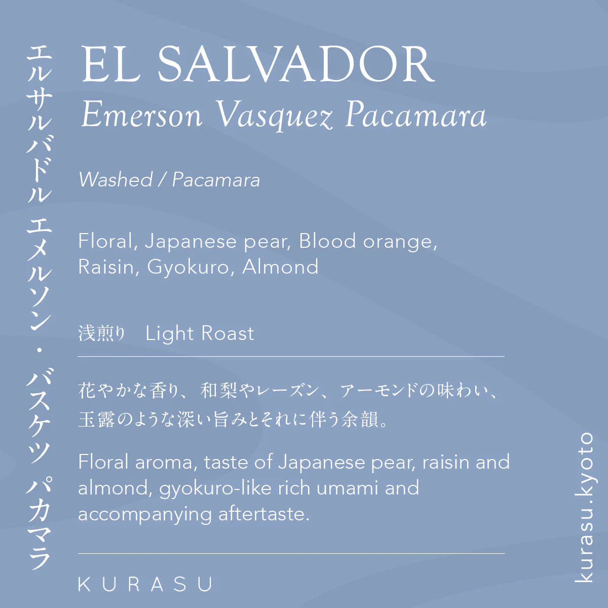 KURASU - Emerson Vasquez Pacamara | El Salvador - Washed - Pacamara