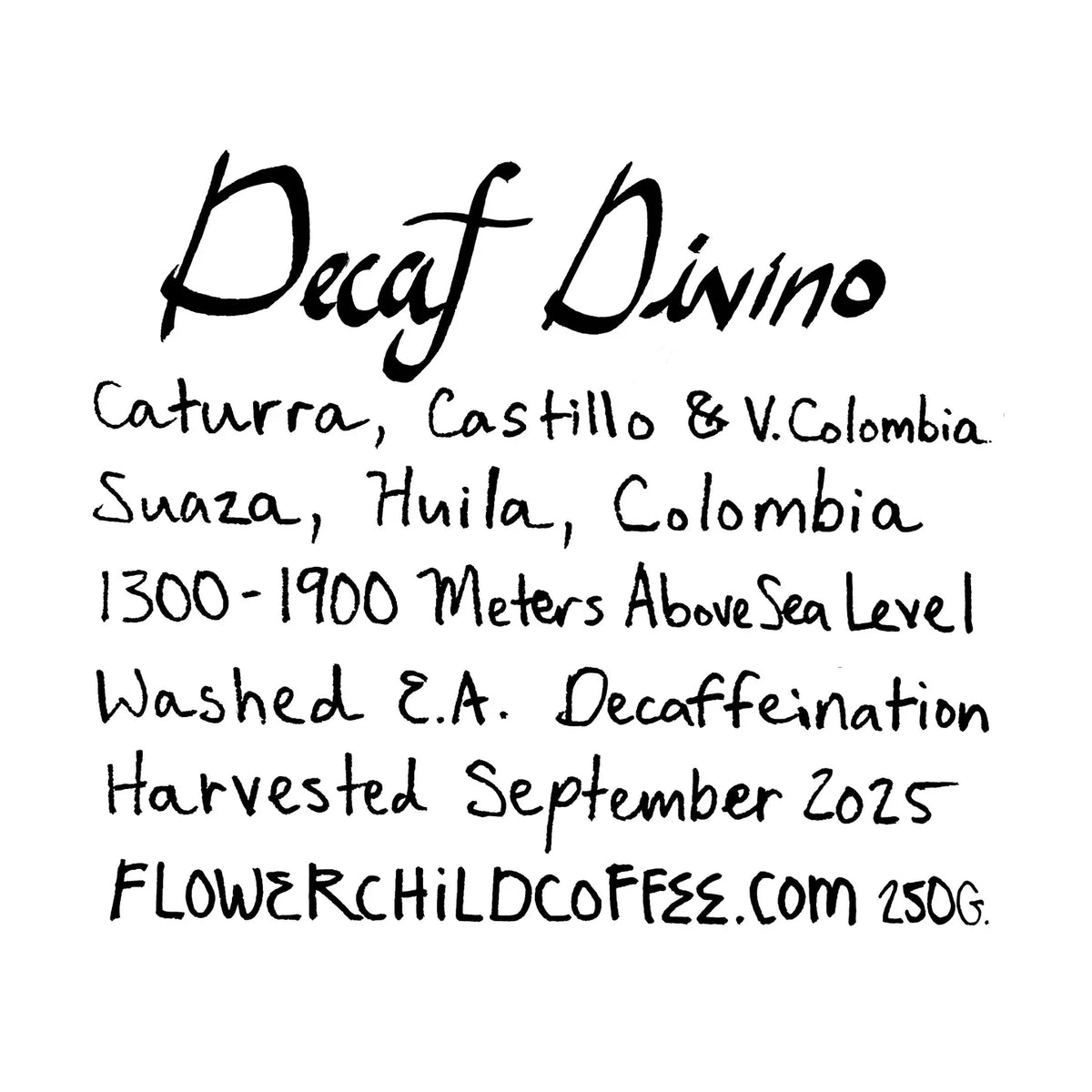 FLOWER CHILD - Decaf - Divino | Colombia - Ethyl Acetate Washed - V. Colombia, Caturra, Castillo