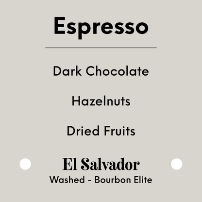 TIM WENDELBOE - Los Pirineos Bourbon Espresso - El Salvador - Washed - Bourbon Elite