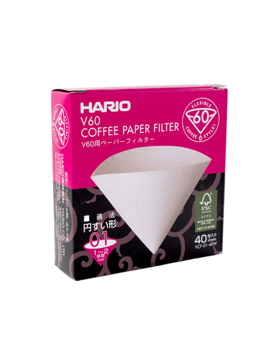 Coolbeans specialty coffee - Hario - V60-01 Filters (40 Pack)