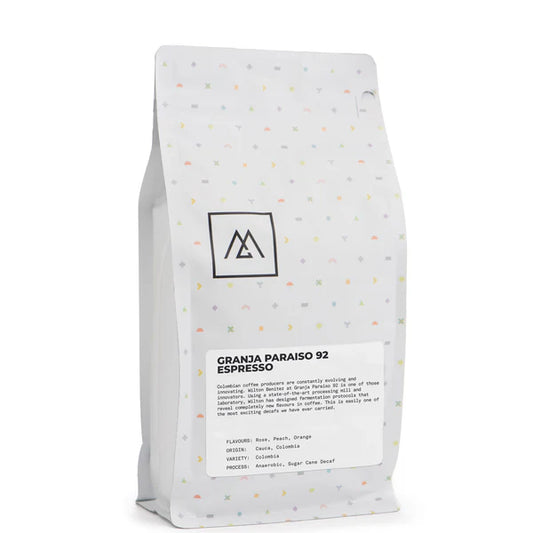 MONOGRAM - Decaf - Granja Paraiso 92 Espresso | Colombia - Anaerobic Sugar Cane Decaf - Colombia